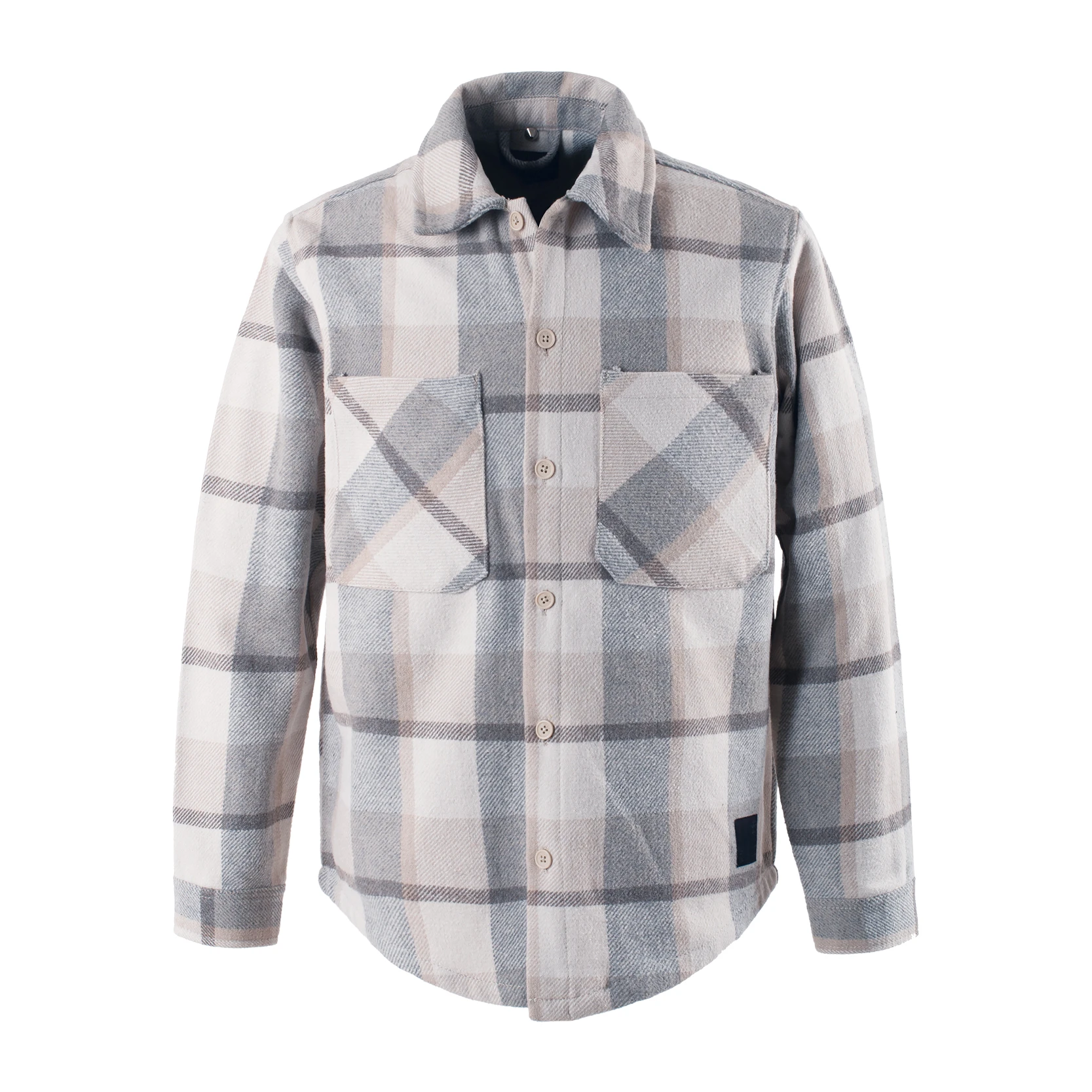 Men's Lapel Casual Checkered Shirt, Long - Sleeve Button - Down, Functional Chest Pockets, Trendy Casual Outerwear for Men
