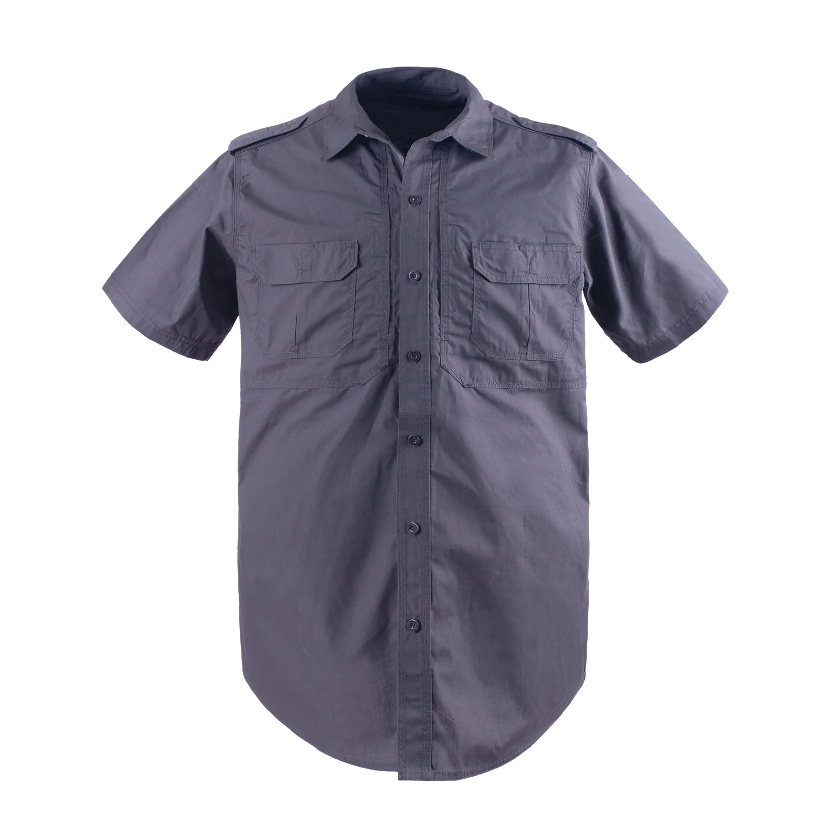Men's Short - Sleeve Button - Front Work Shirt, Durable Cotton Blend, Breathable with Chest Pockets, Ideal for Casual & Outdoor Jobs