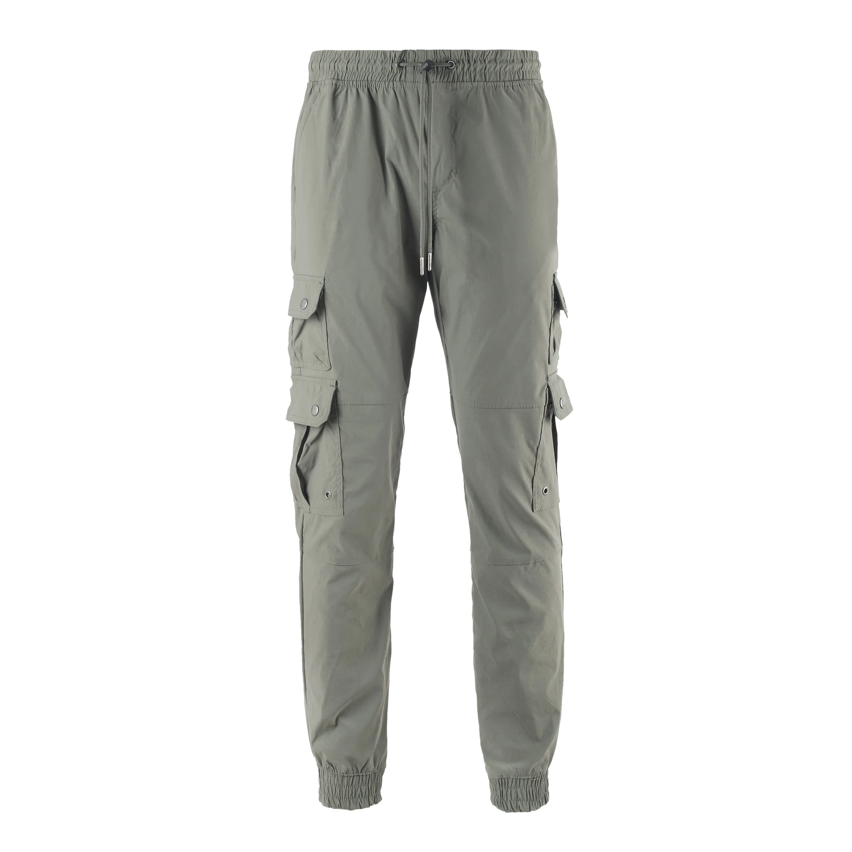 Men's Lightweight Multi - Pocket Casual Cargo Pants, Elastic Waist & Cuffed Hem, Tactical Style for Outdoor & Casual Wear