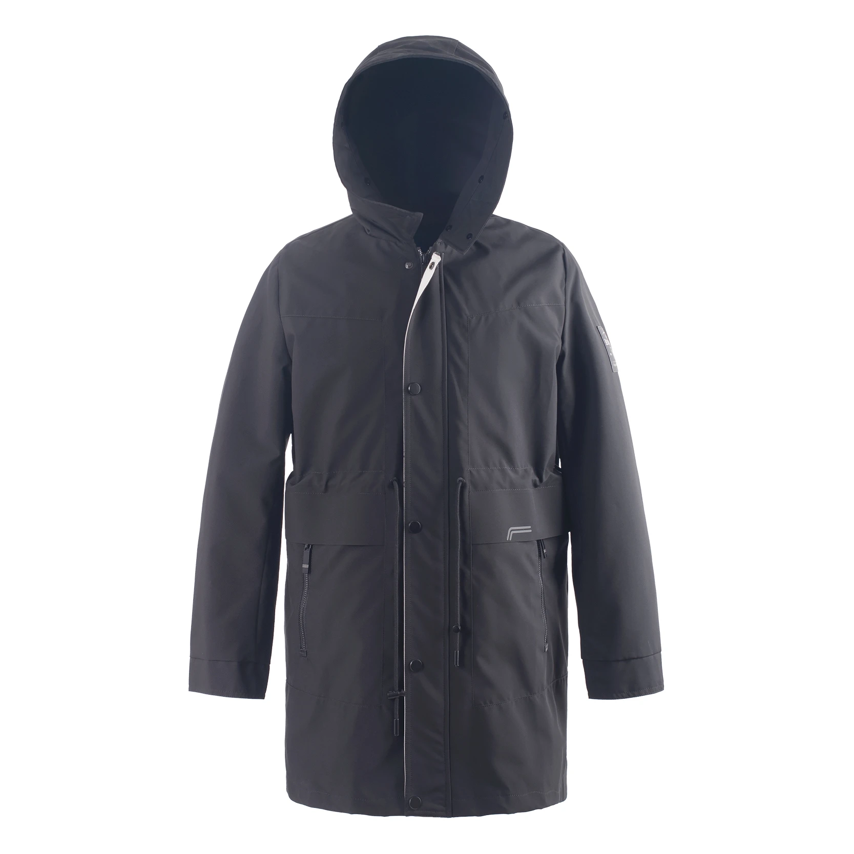 Men's Hooded Long Parka Windbreaker, Outdoor Casual Wind - Resistant Coat with Adjustable Waist and Multiple Pockets